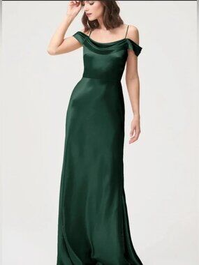 Jenny Yoo Serena Satin Bridesmaid Dress – Emerald – Size 16